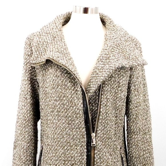 Calvin Klein Jackets & Blazers - NWOT Calvin Klein Tan Tweed Wool Blend Car Coat